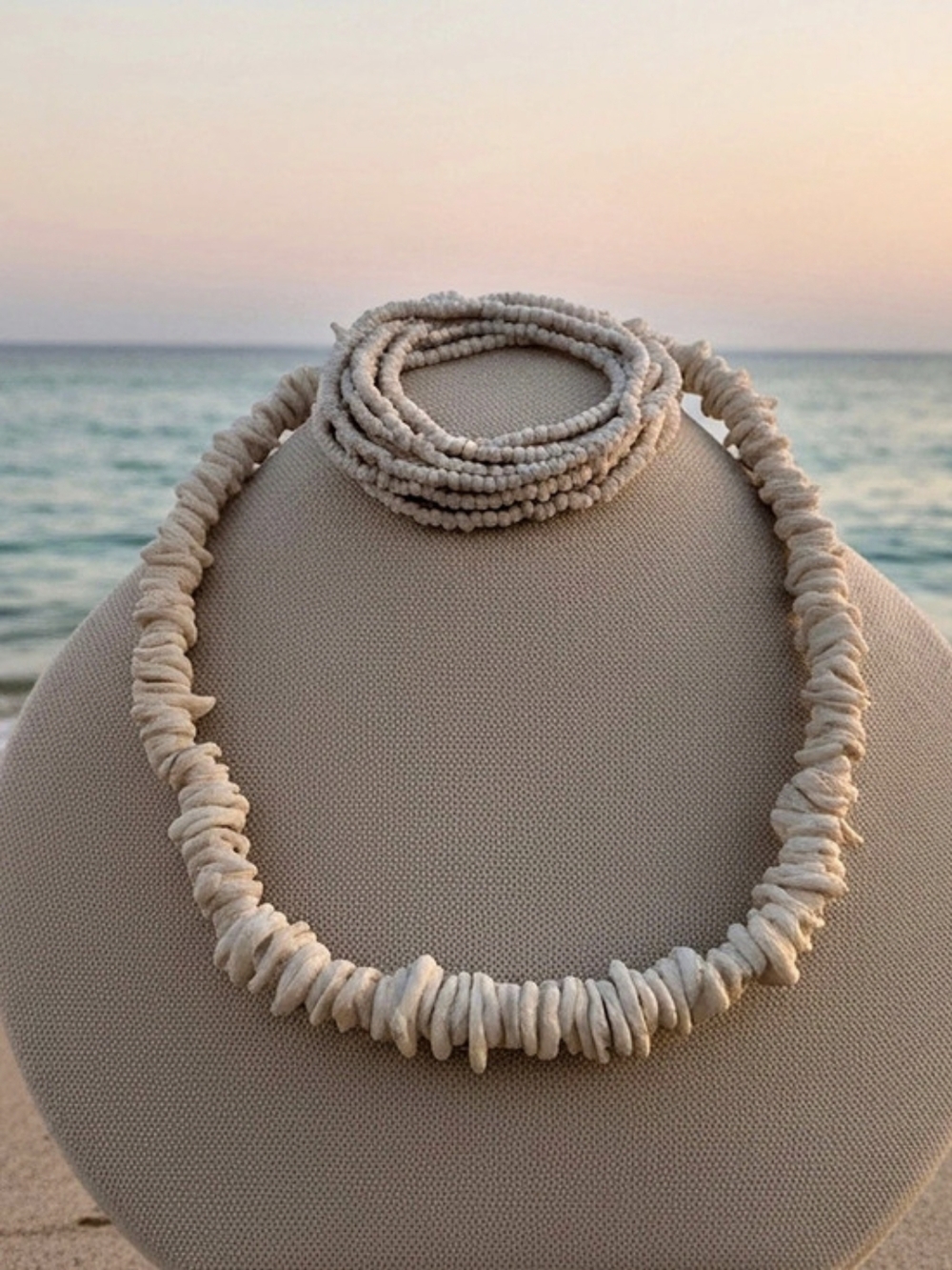 Set: NWT - Beaded Shell Necklace With Bracelets